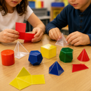 Aprendendo com Sólidos Geométricos em Acrílico 10 peças com Planificações em Plástico