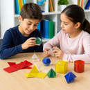Aprendendo com Sólidos Geométricos em Acrílico 10 peças com Planificações em Plástico