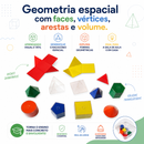 Aprendendo com Sólidos Geométricos em Acrílico 10 peças com Planificações em Plástico