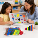Barrinhas Coloridas (Cuisenaire) - Imantado com Prancha