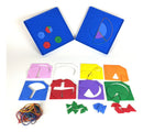Geoplano Circular e Triangular + Kit de Frações – Geoboard Multifuncional
