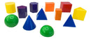 Mini Sólidos Geométricos Coloridos – Kit com 12 Peças e Livro Didático